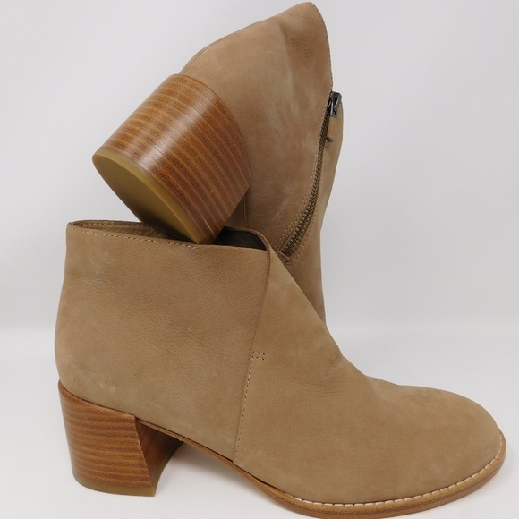 Eileen Fisher Women's Boots Melrose Tan Nubuck Leather Block Heel Booties Size 8 - Picture 10 of 15